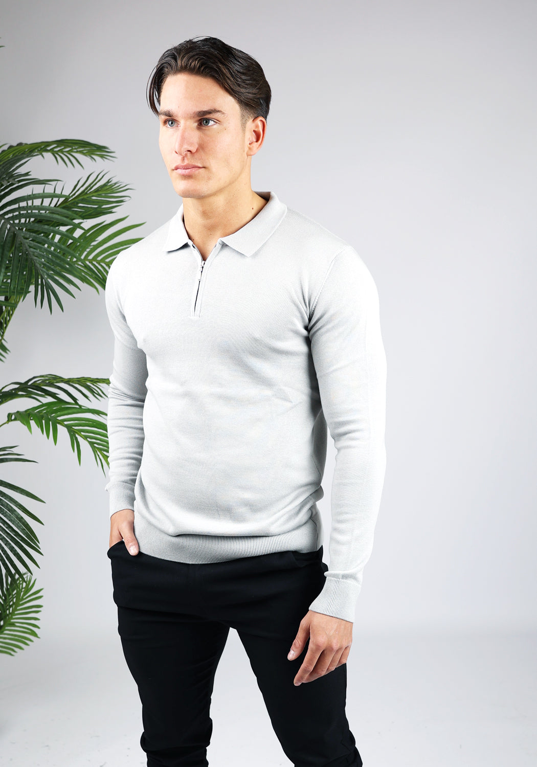 Cotton District LONGSLEEVE POLO  GREY