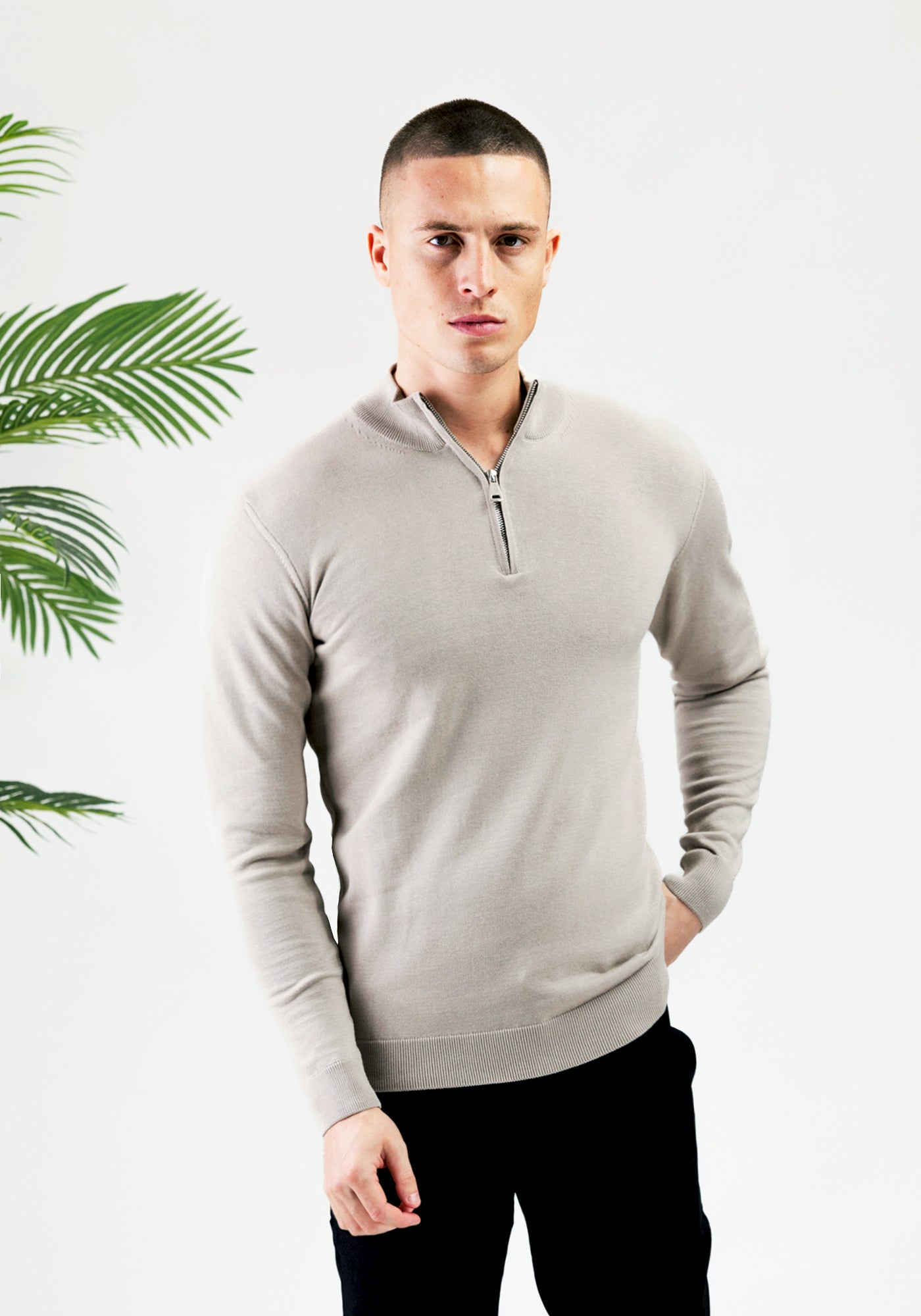 Cotton District LONGSLEEVE POLO  TAUPE