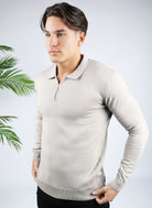 Cotton District LONGSLEEVE POLO  TAUPE