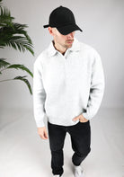 Cotton District LONGSLEEVE WOOL POLO  GREY