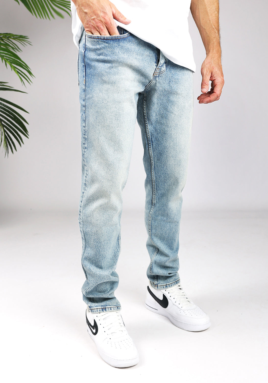 Cotton District LONG LOOSE FIT JEANS  FROST BLUE