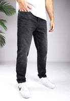Cotton District LONG LOOSE FIT JEANS  WASHED BLACK