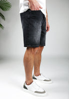 Cotton District LOOSE DENIM SHORTS Shorts WASHED BLACK