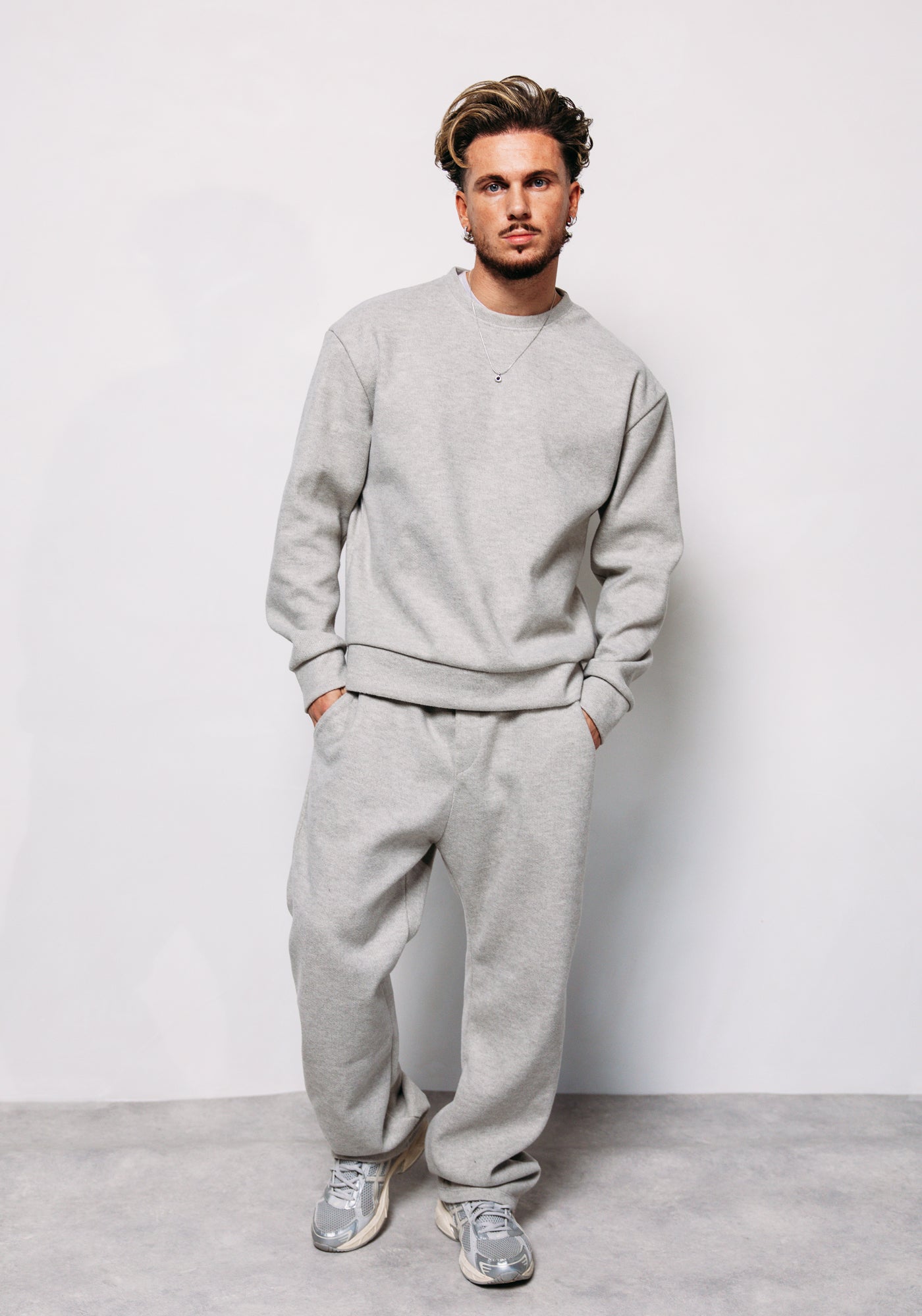 Cotton District LOOSE JOGGER SET  GREY
