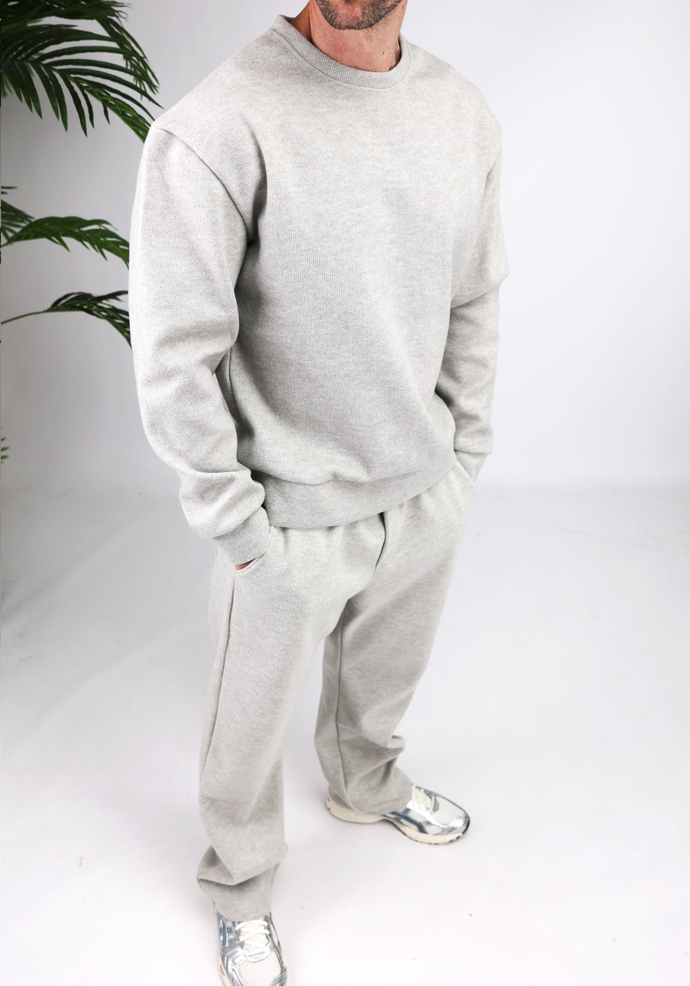 Cotton District LOOSE JOGGER SET  GREY