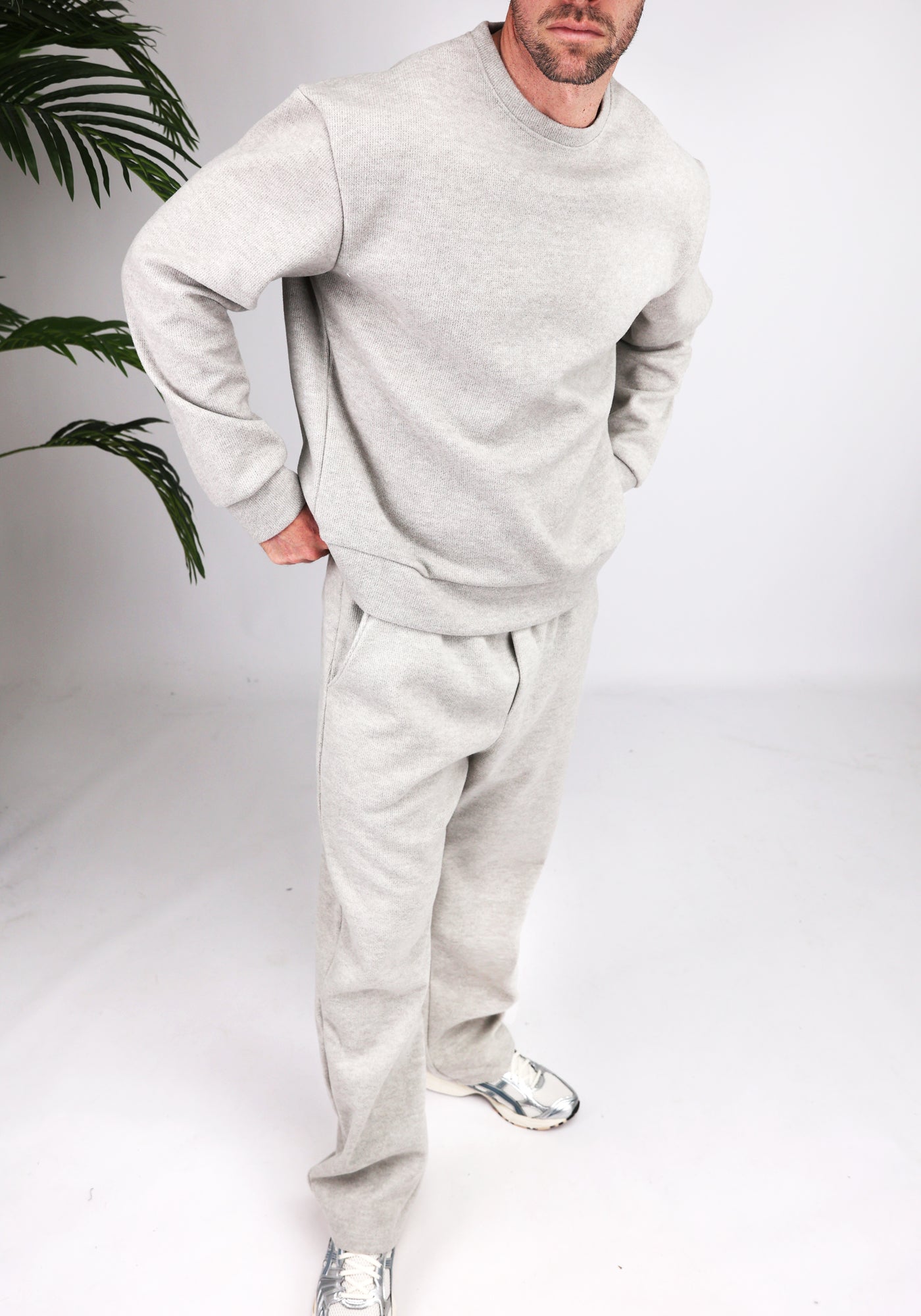 Cotton District LOOSE JOGGER SET  GREY
