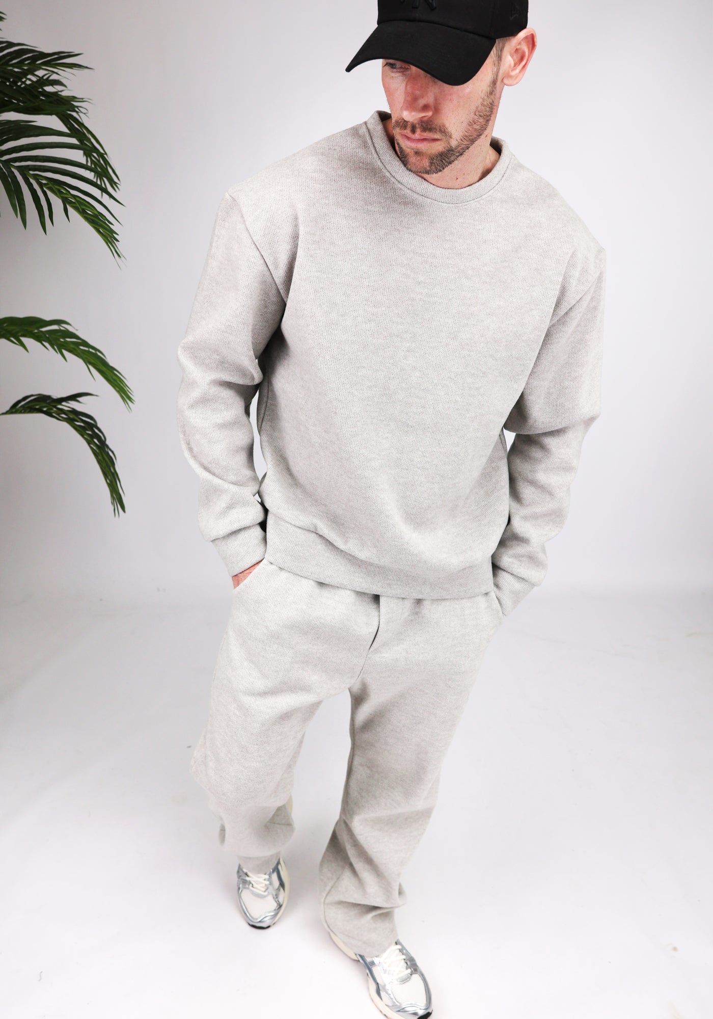 Cotton District LOOSE JOGGER SET  GREY