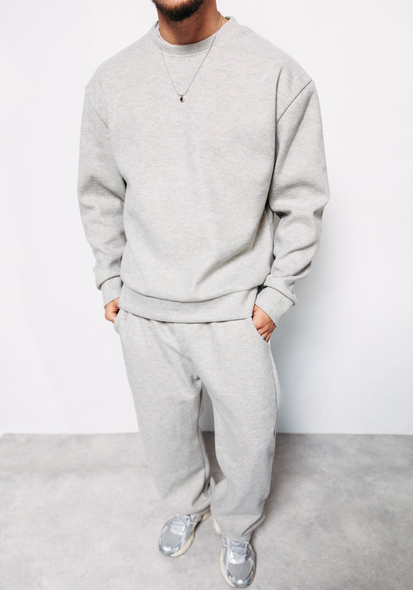 Cotton District LOOSE JOGGER SET  GREY