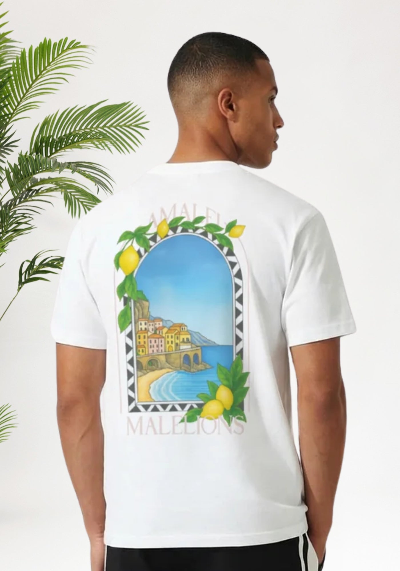 Cotton District MALELIONS AMALFI WINDOW T-SHIRT T-Shirts WHITE