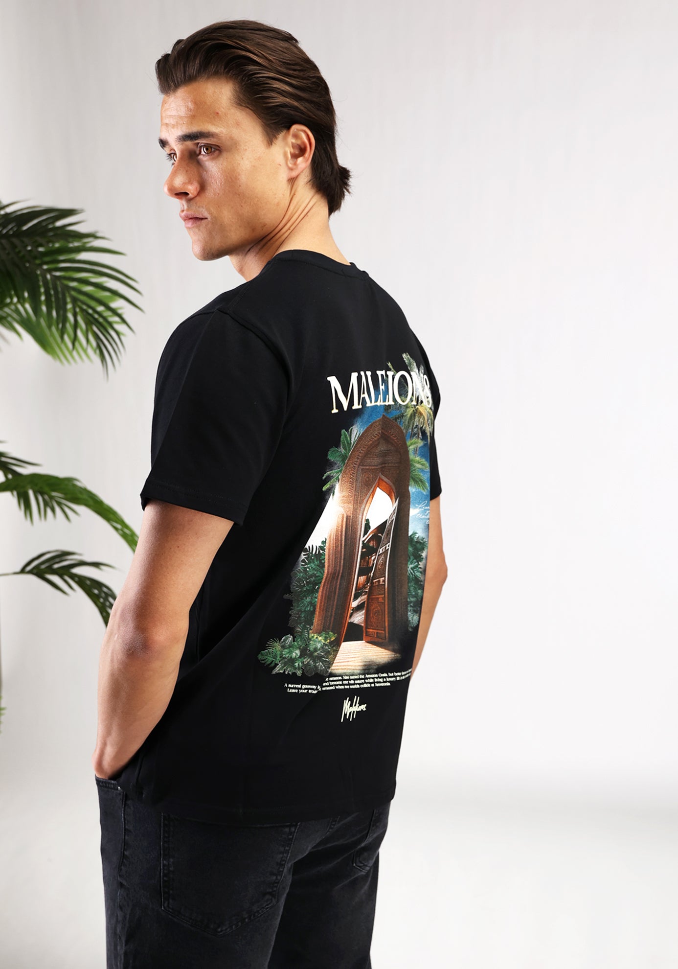 Cotton District MALELIONS AMAZON T-SHIRT  BLACK