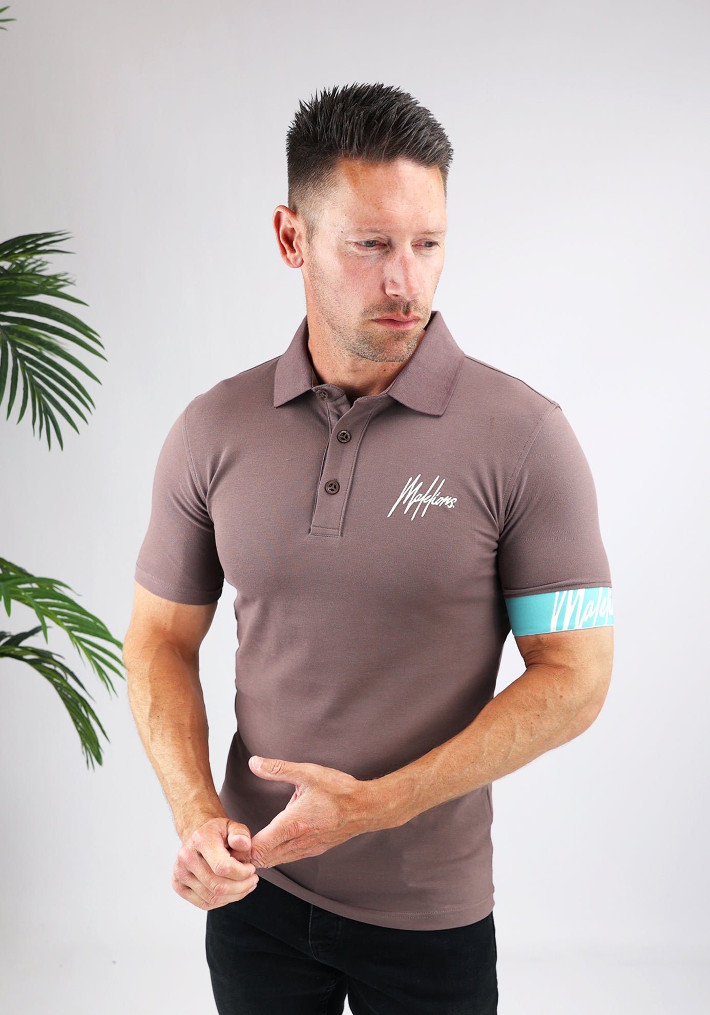 Cotton District MALELIONS CAPTAIN POLO  STONE BROWN