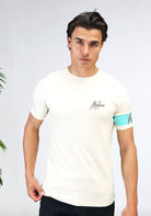 Cotton District MALELIONS CAPTAIN T-SHIRT  BEIGE/BRIGHT BLUE