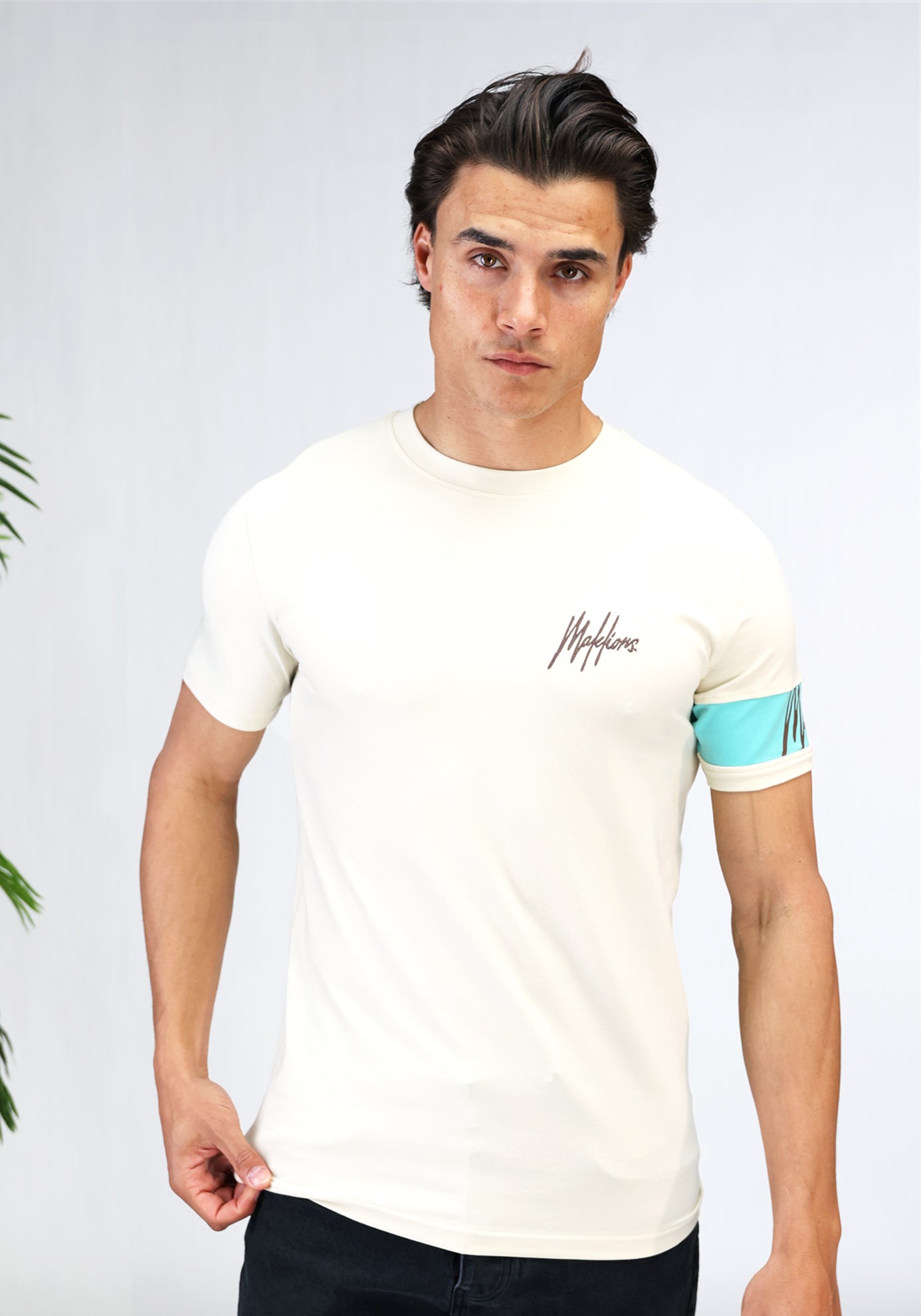 Cotton District MALELIONS CAPTAIN T-SHIRT  BEIGE/BRIGHT BLUE
