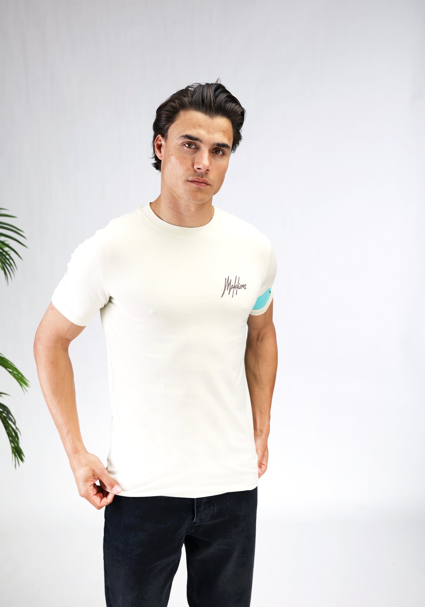 Cotton District MALELIONS CAPTAIN T-SHIRT  BEIGE/BRIGHT BLUE