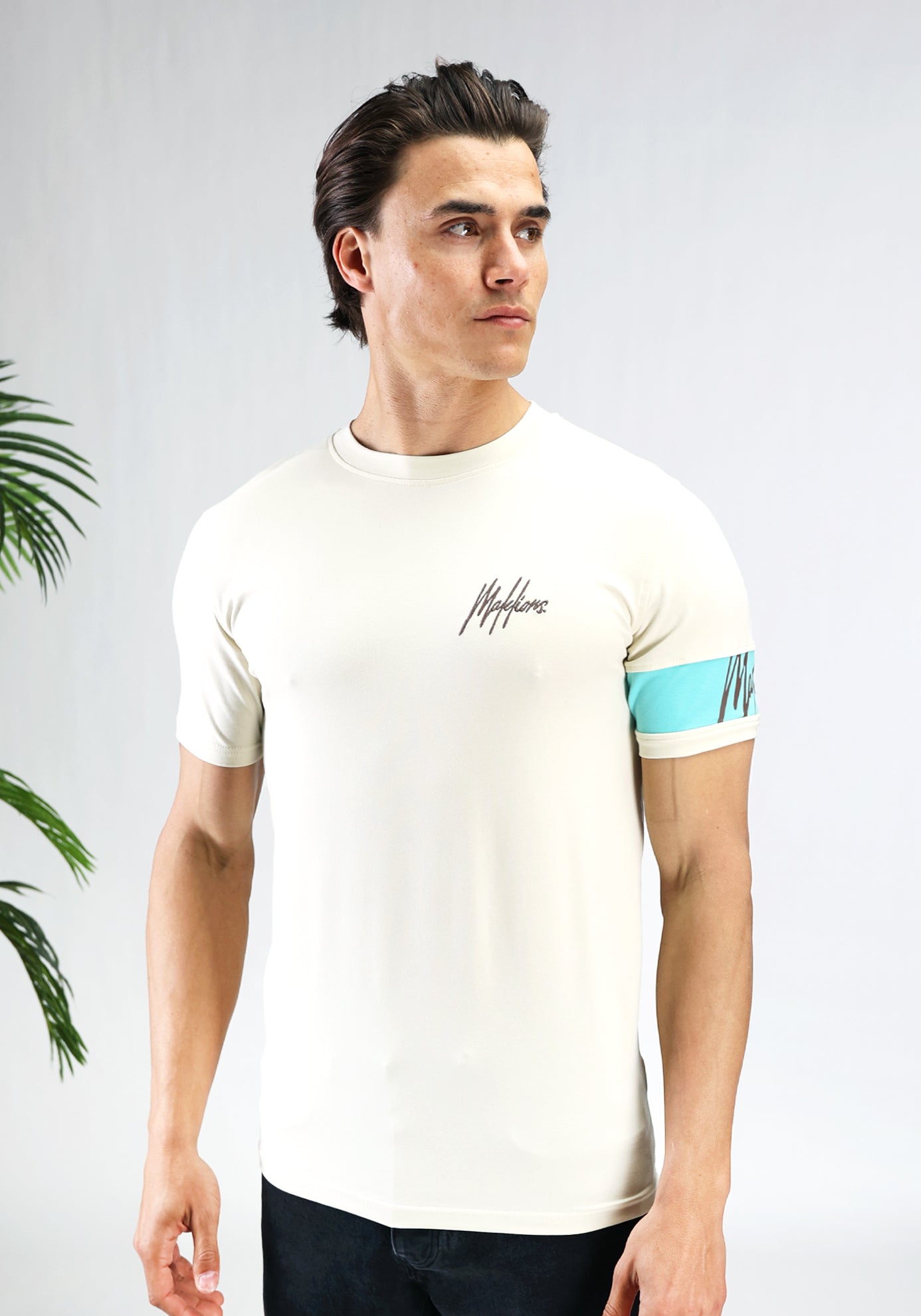 Cotton District MALELIONS CAPTAIN T-SHIRT  BEIGE/BRIGHT BLUE