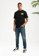 Cotton District MALELIONS COASTLINE T-SHIRT T-Shirts BLACK