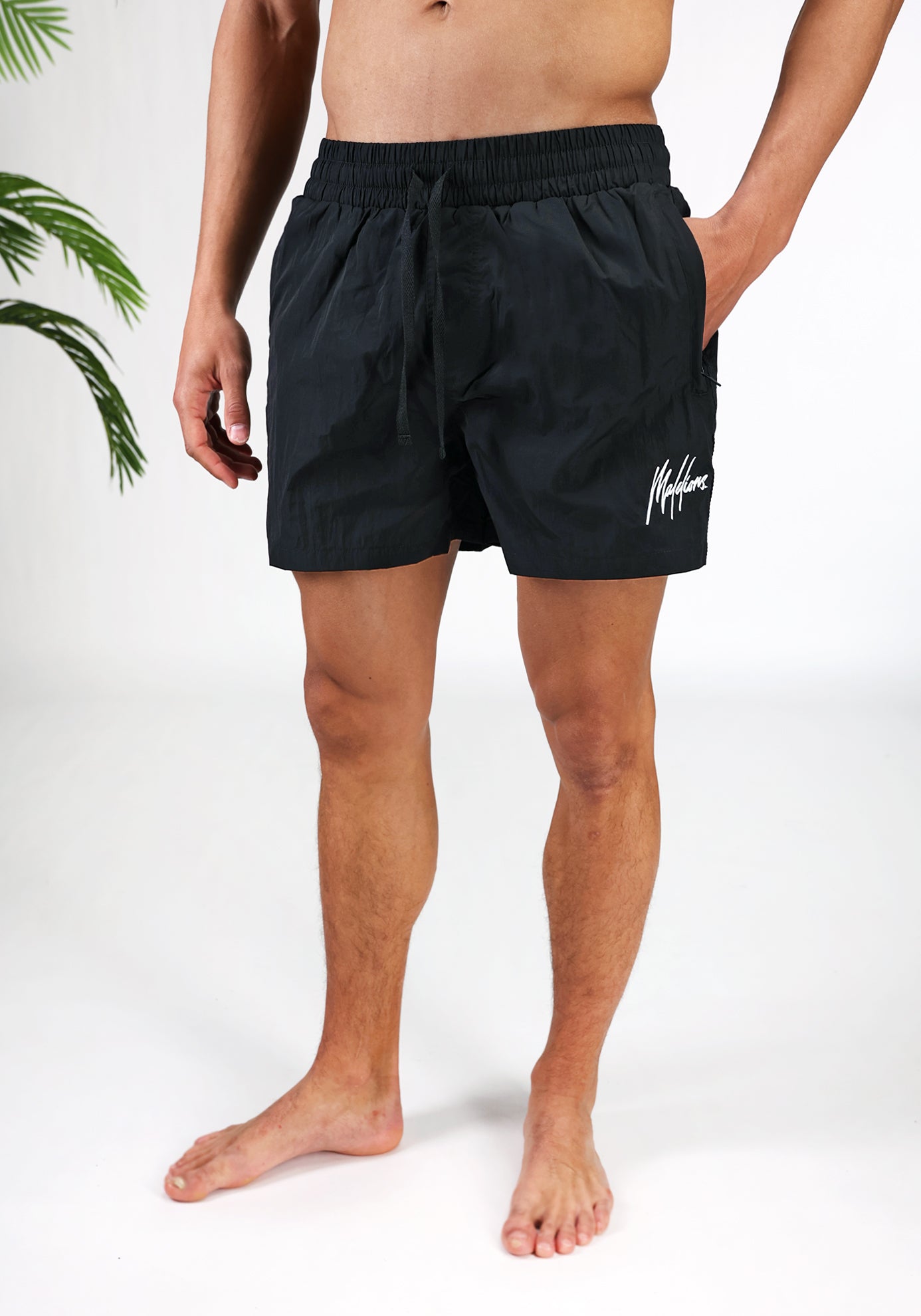 Cotton District MALELIONS CRINKLE SWIMSHORTS  BLACK