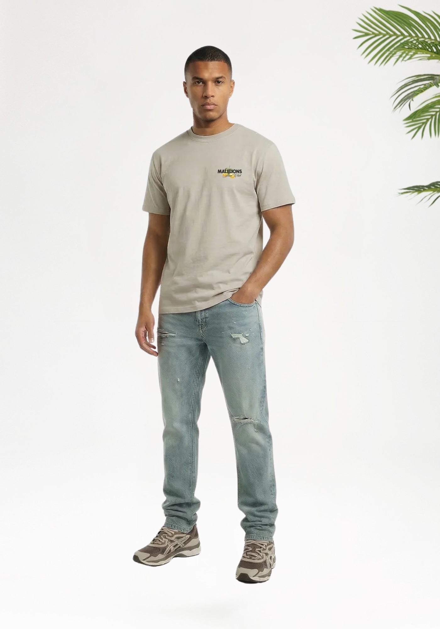 Cotton District MALELIONS DI CAPRI T-SHIRT T-Shirts LIGHT TAUPE