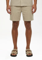 Cotton District MALELIONS EMBLEM SEERSUCKER SET Sets LIGHT TAUPE