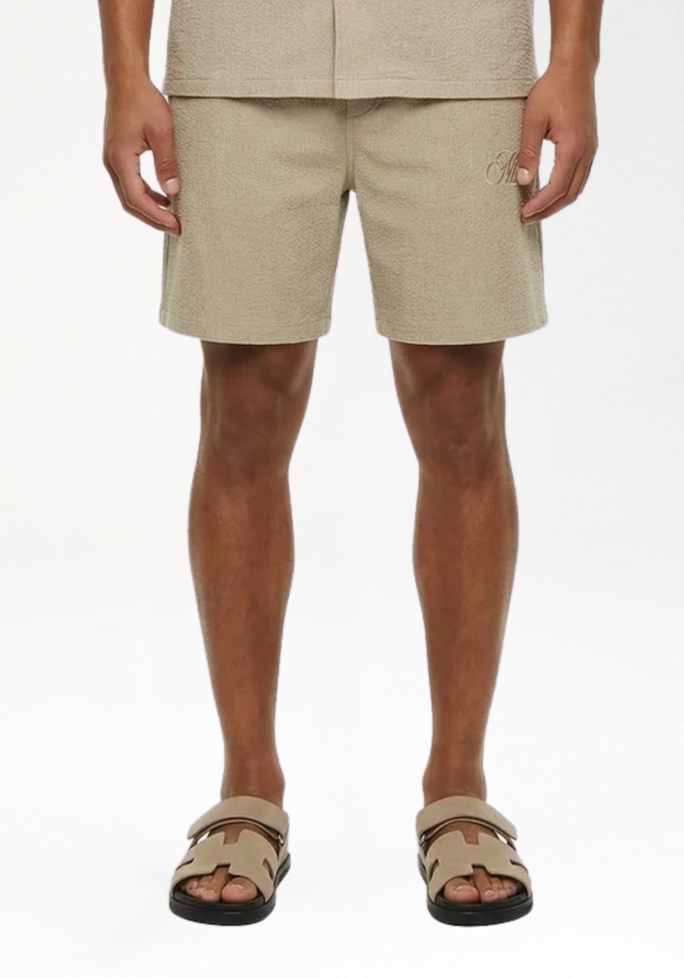 Cotton District MALELIONS EMBLEM SEERSUCKER SET Sets LIGHT TAUPE