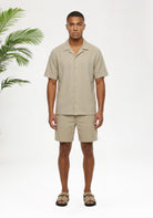 Cotton District MALELIONS EMBLEM SEERSUCKER SET Sets LIGHT TAUPE