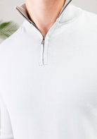 Cotton District MALELIONS KNITTED QUARTER ZIP  OCEAN GREY