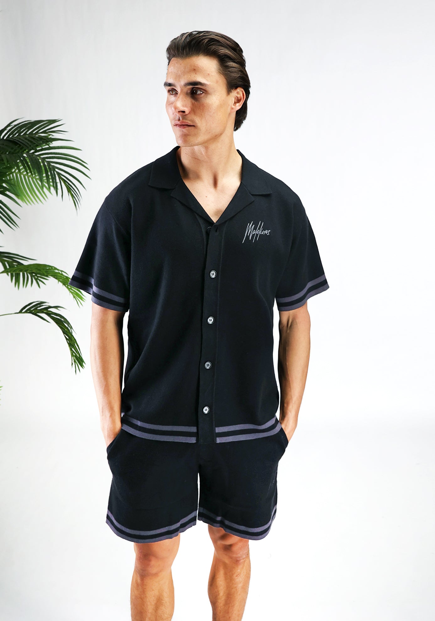 Cotton District MALELIONS KNITTED SET  BLACK