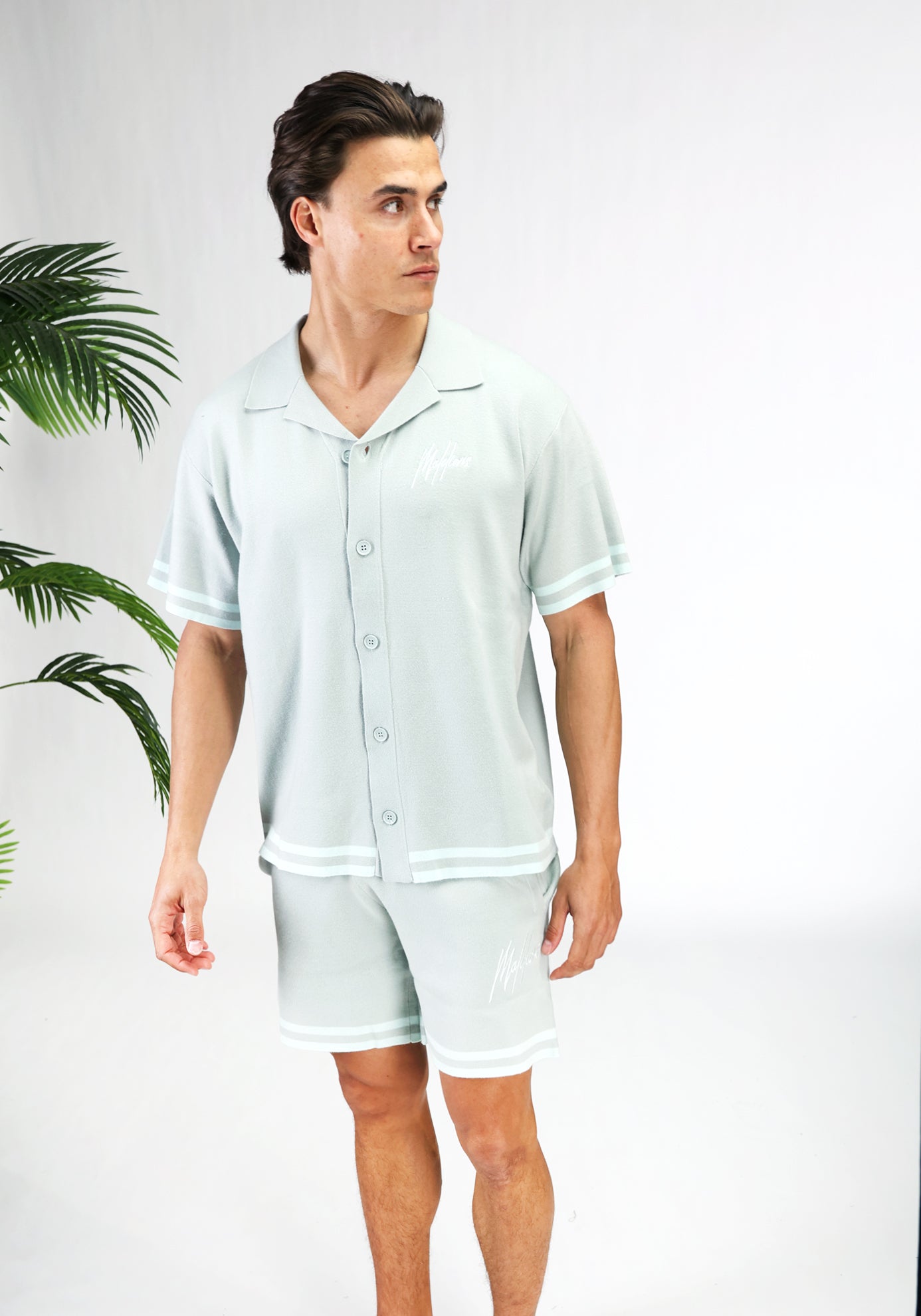 Cotton District MALELIONS KNITTED SET  PALE AQUA