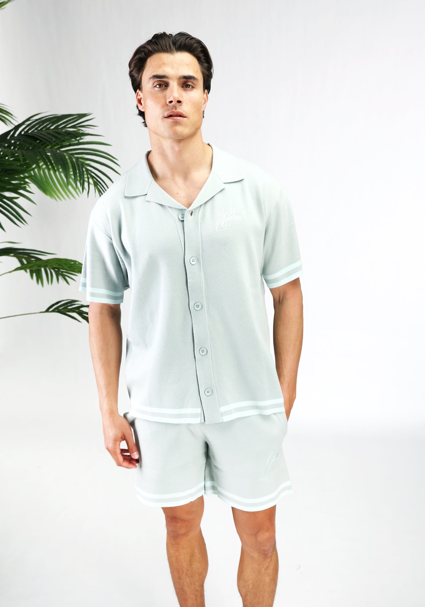 Cotton District MALELIONS KNITTED SET  PALE AQUA
