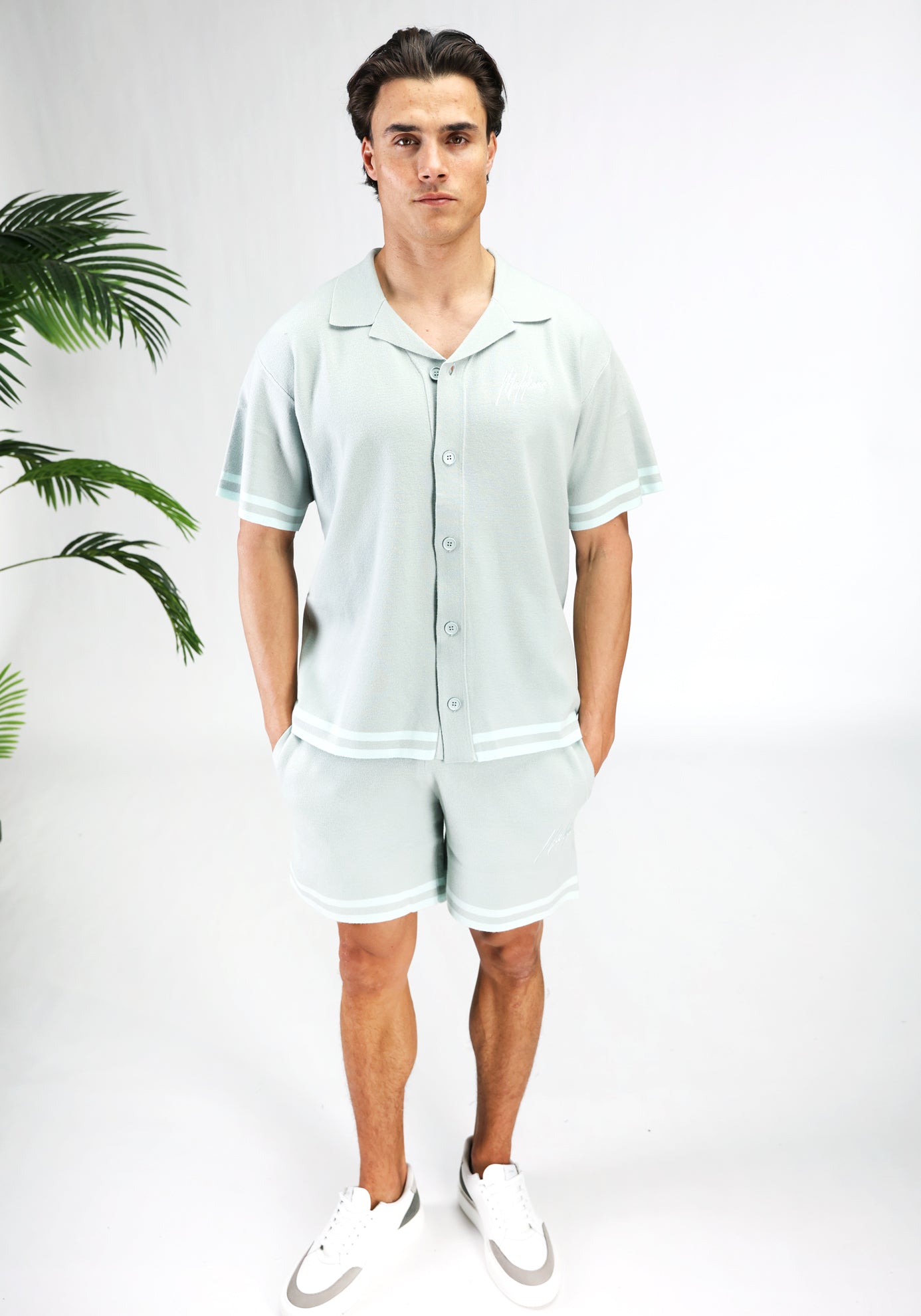 Cotton District MALELIONS KNITTED SET  PALE AQUA