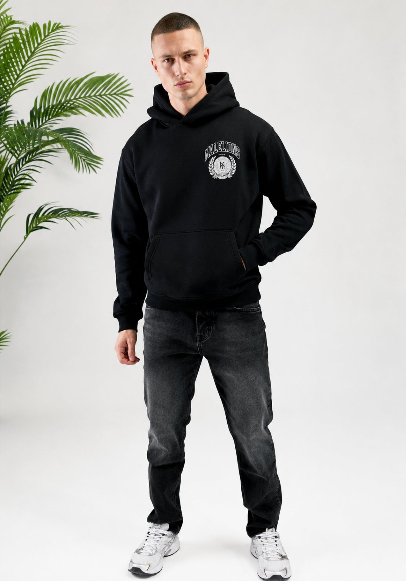 Cotton District MALELIONS MEN COMMUNITY HOODIE Hoodies BLACK