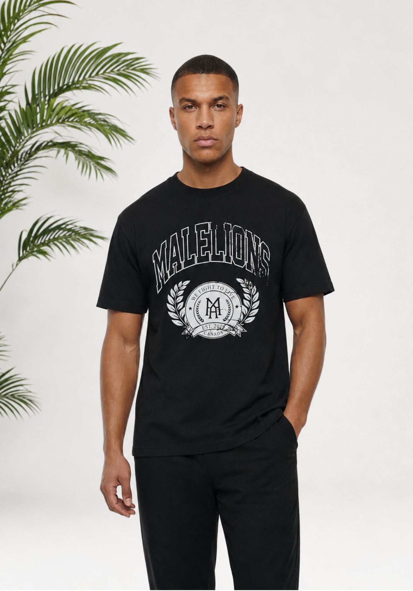 Cotton District MALELIONS MEN COMMUNITY T-SHIRT T-Shirts BLACK