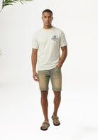 Cotton District MALELIONS MEN LUXURY STAMP T-SHIRT T-Shirts OFF WHITE