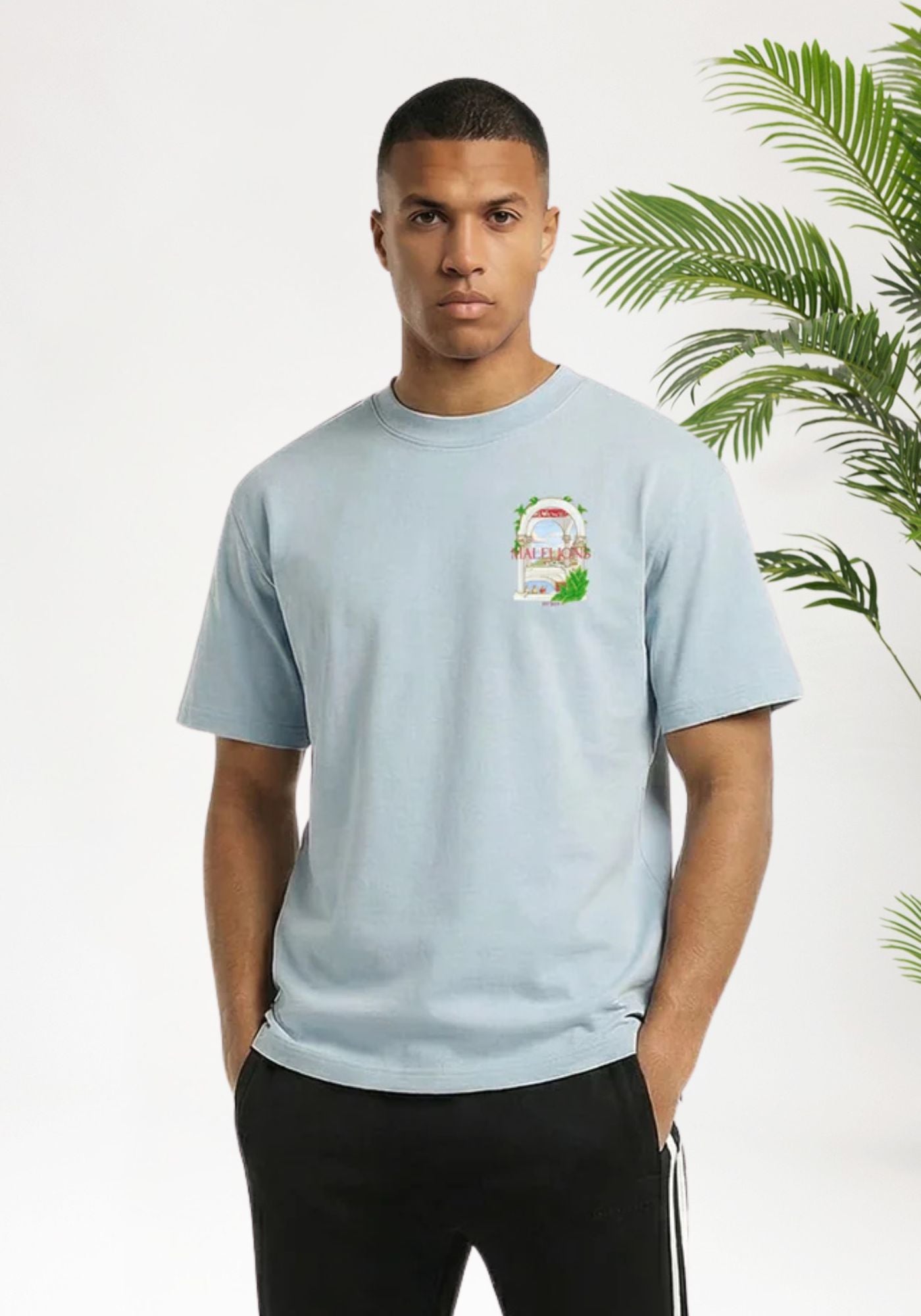 Cotton District MALELIONS MEN ROMAN T-SHIRT T-Shirts ICE BLUE