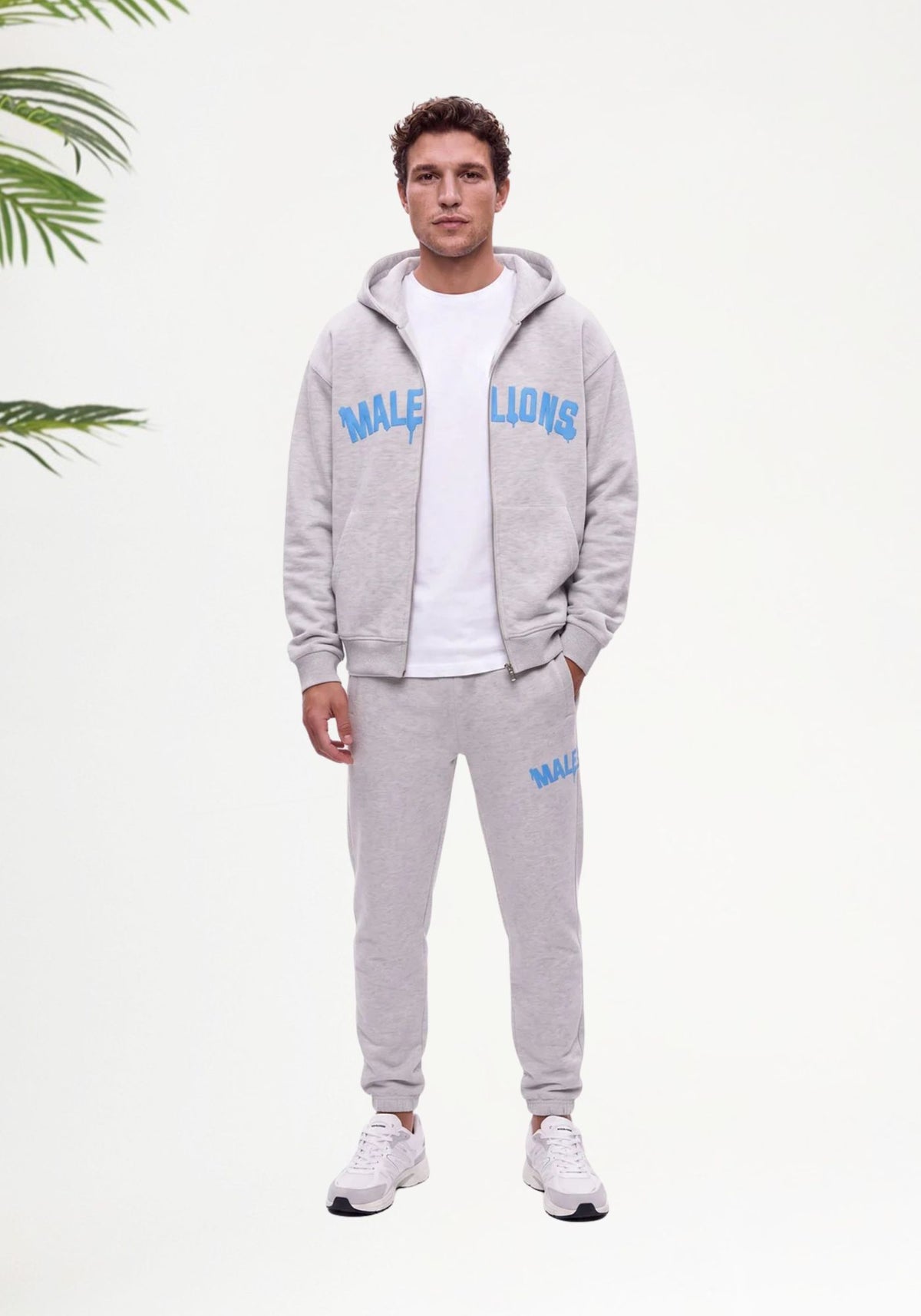 Cotton District MALELIONS MEN SOCIETY CLUB ZIP HOODIE Hoodies GREY MELANGE