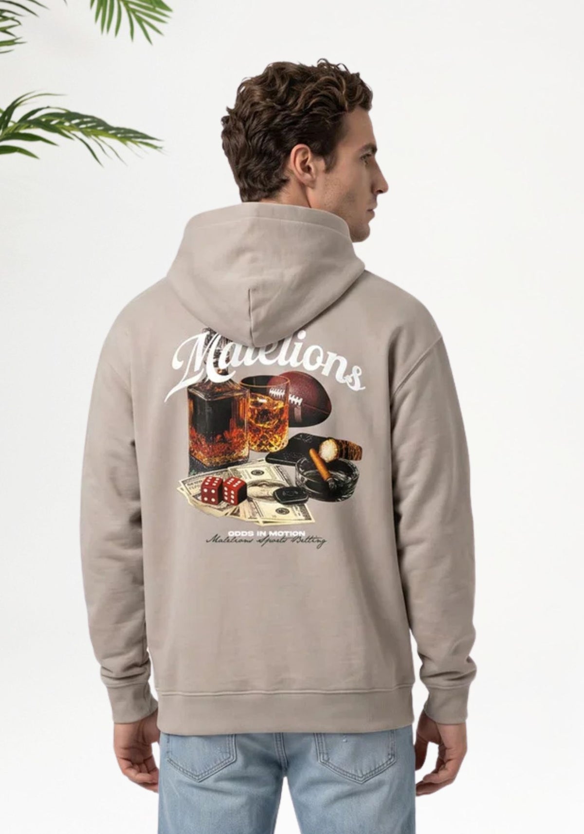 Cotton District MALELIONS MEN SPORTS BETTING HOODIE  ALMOND