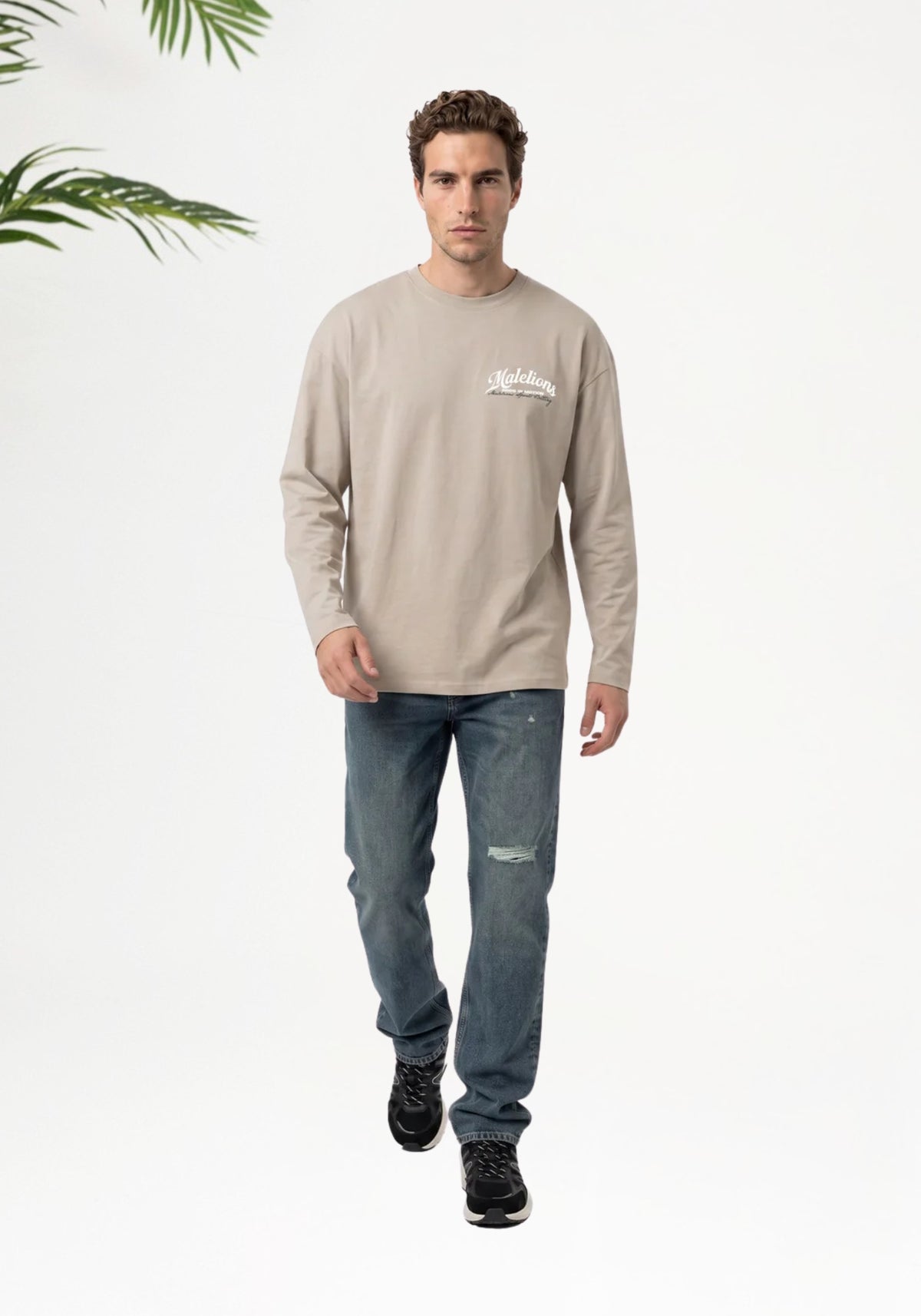 Cotton District MALELIONS MEN SPORTS BETTING LONGSLEEVE T-SHIRT Longsleeve ALMOND