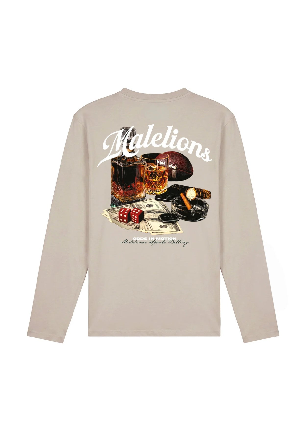 Cotton District MALELIONS MEN SPORTS BETTING LONGSLEEVE T-SHIRT Longsleeve ALMOND
