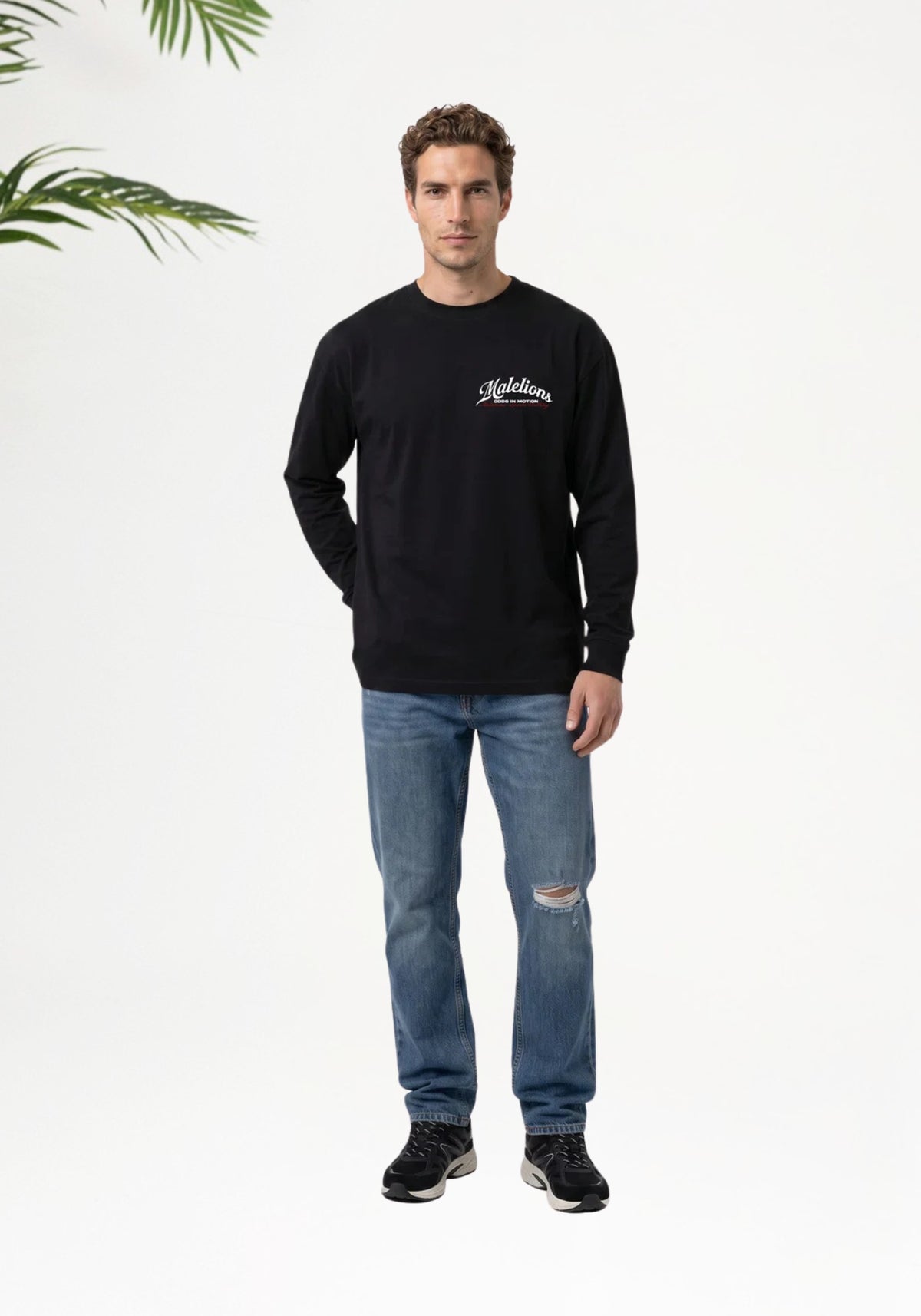 Cotton District MALELIONS MEN SPORTS BETTING LONGSLEEVE T-SHIRT Longsleeve BLACK