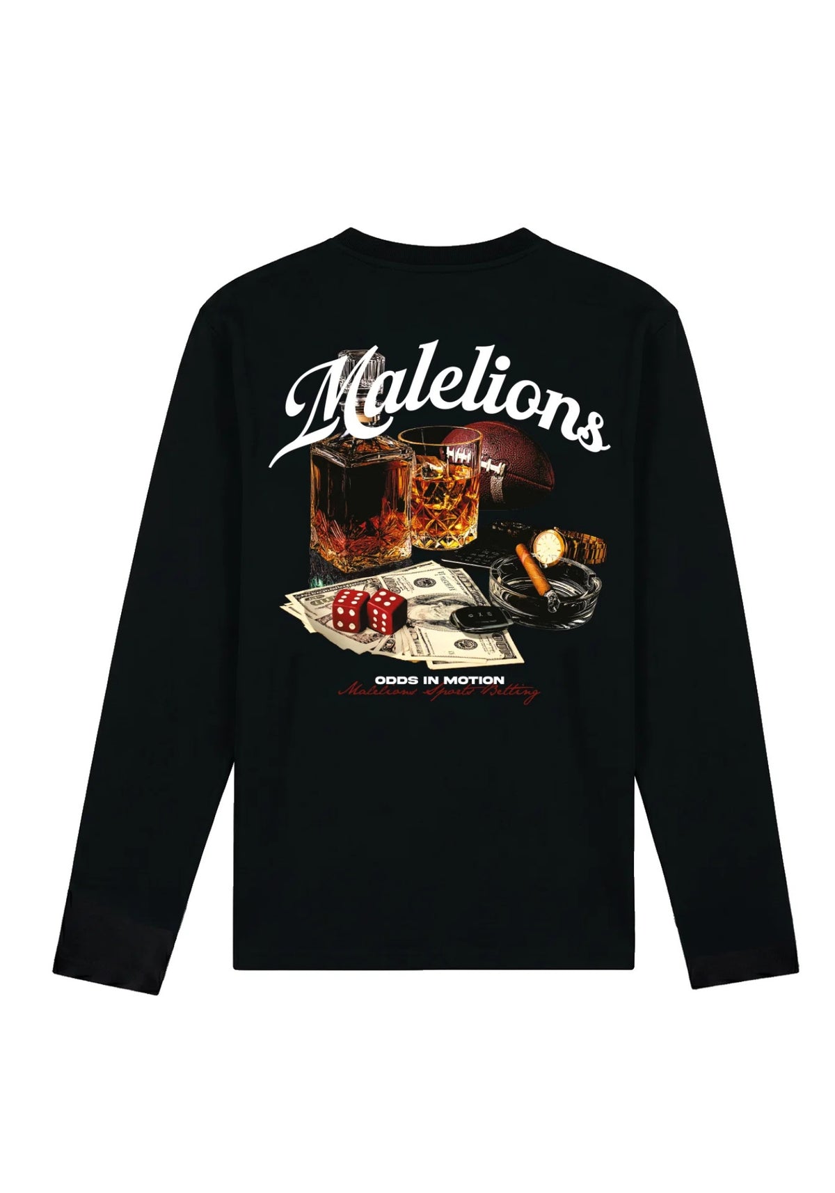 Cotton District MALELIONS MEN SPORTS BETTING LONGSLEEVE T-SHIRT Longsleeve BLACK