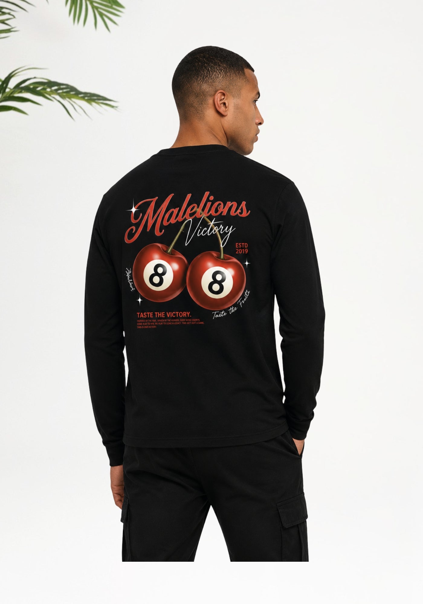 Cotton District MALELIONS MEN VICTORY TASTE LONGSLEEVE T-SHIRT Longsleeve BLACK