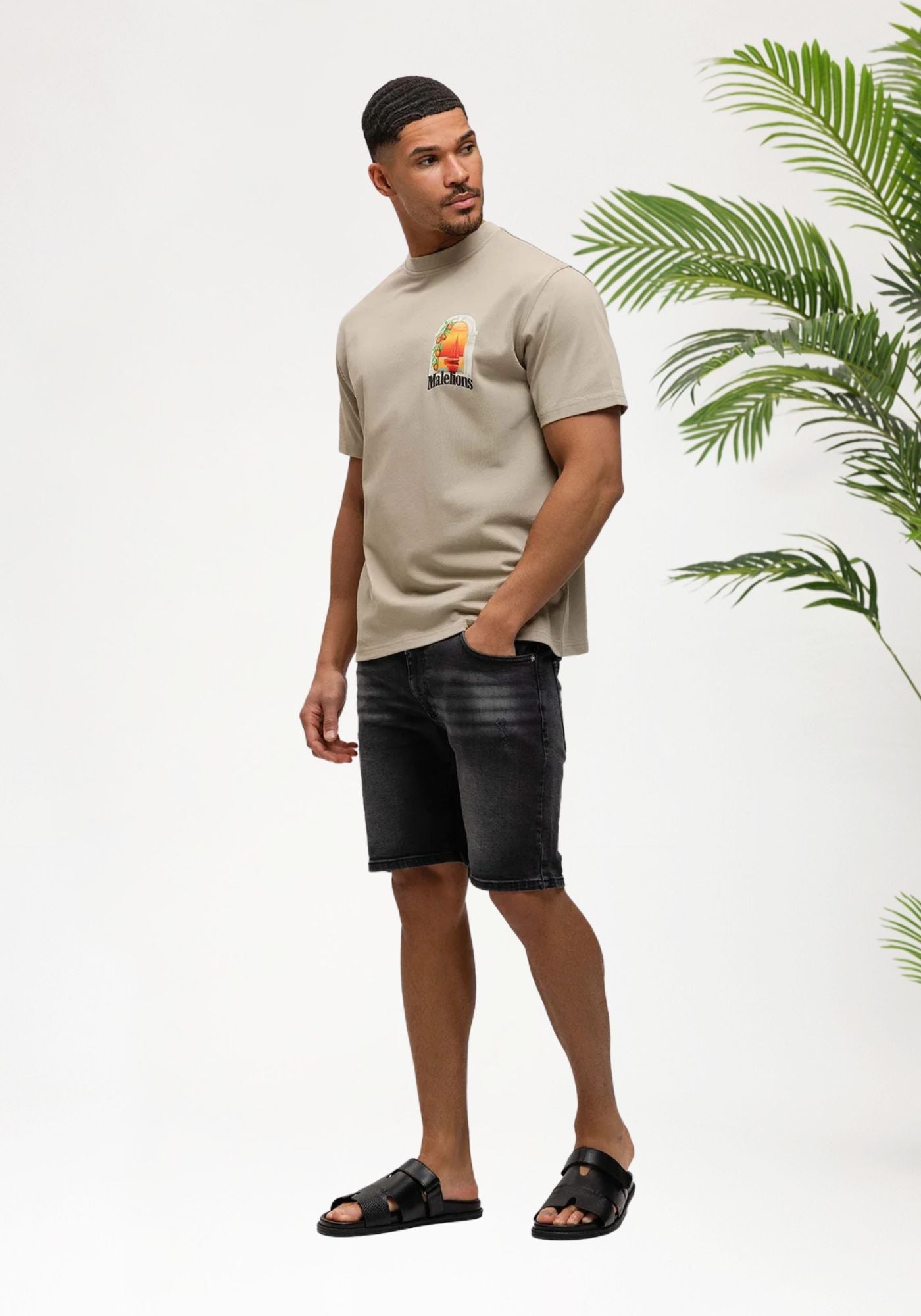 Cotton District MALELIONS MEN YACHT WINDOW T-SHIRT T-Shirts TAUPE