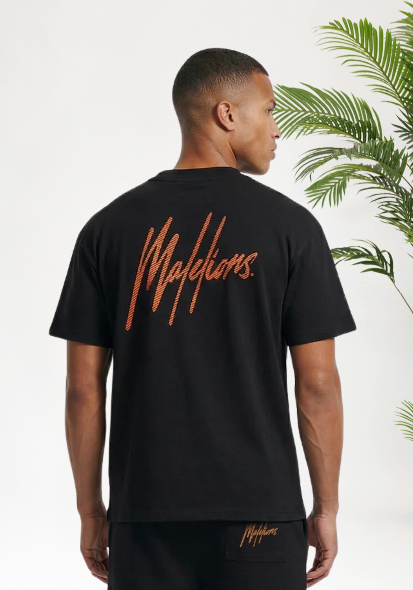 Cotton District MALELIONS OVERSIZED STRIPED SIGNATURE T-SHIRT T-Shirts BLACK