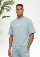 Cotton District MALELIONS OVERSIZED STRIPED SIGNATURE T-SHIRT T-Shirts ICE BLUE