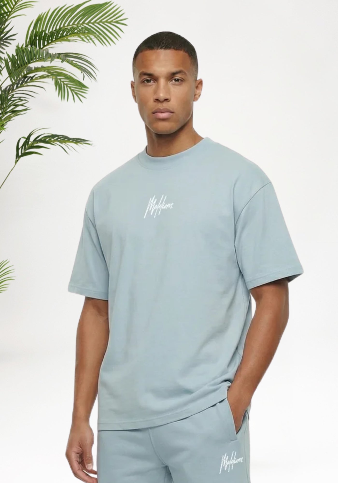 Cotton District MALELIONS OVERSIZED STRIPED SIGNATURE T-SHIRT T-Shirts ICE BLUE
