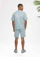 Cotton District MALELIONS OVERSIZED STRIPED SIGNATURE T-SHIRT T-Shirts ICE BLUE