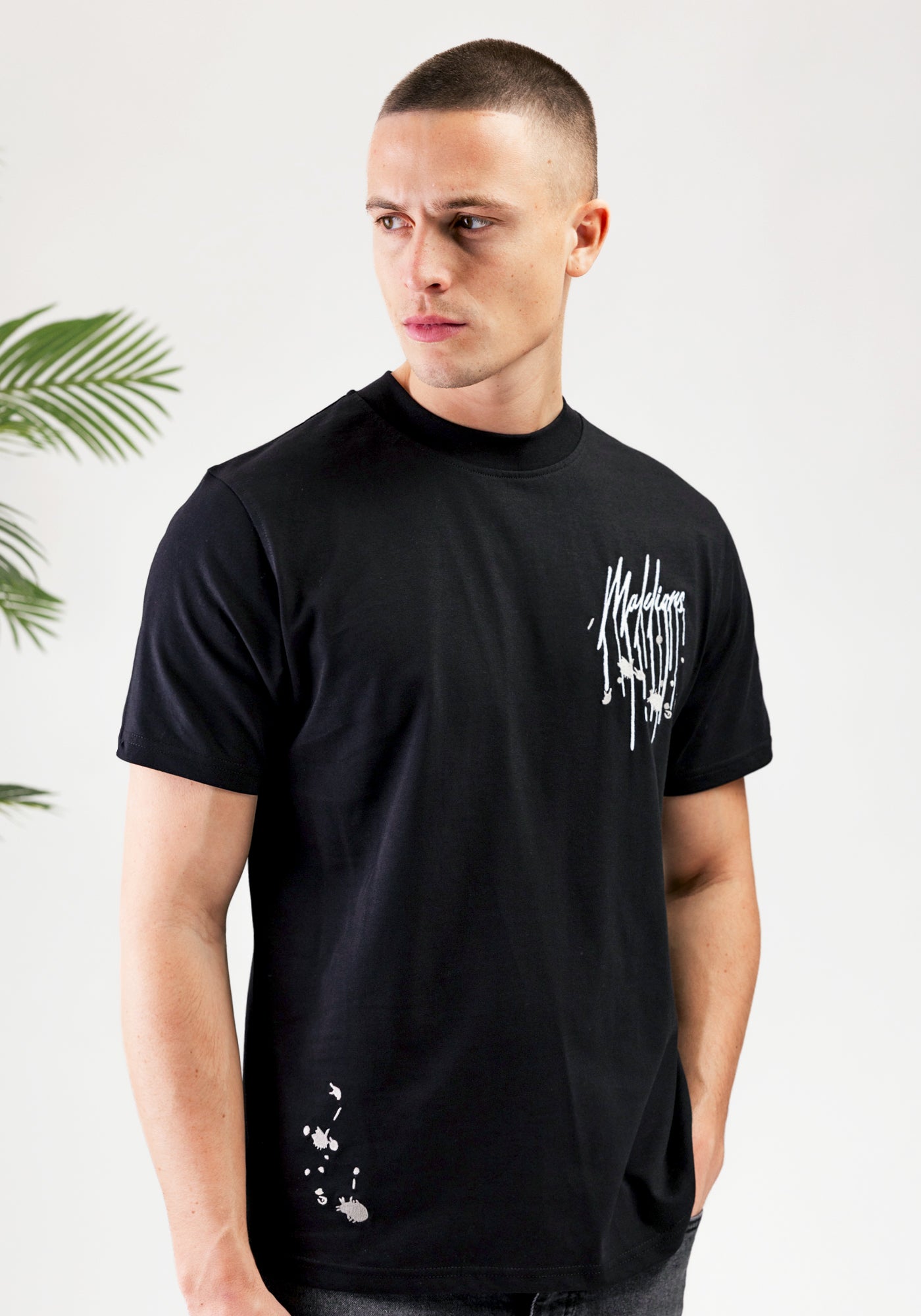 Cotton District MALELIONS PAINTER T-SHIRT  BLACK