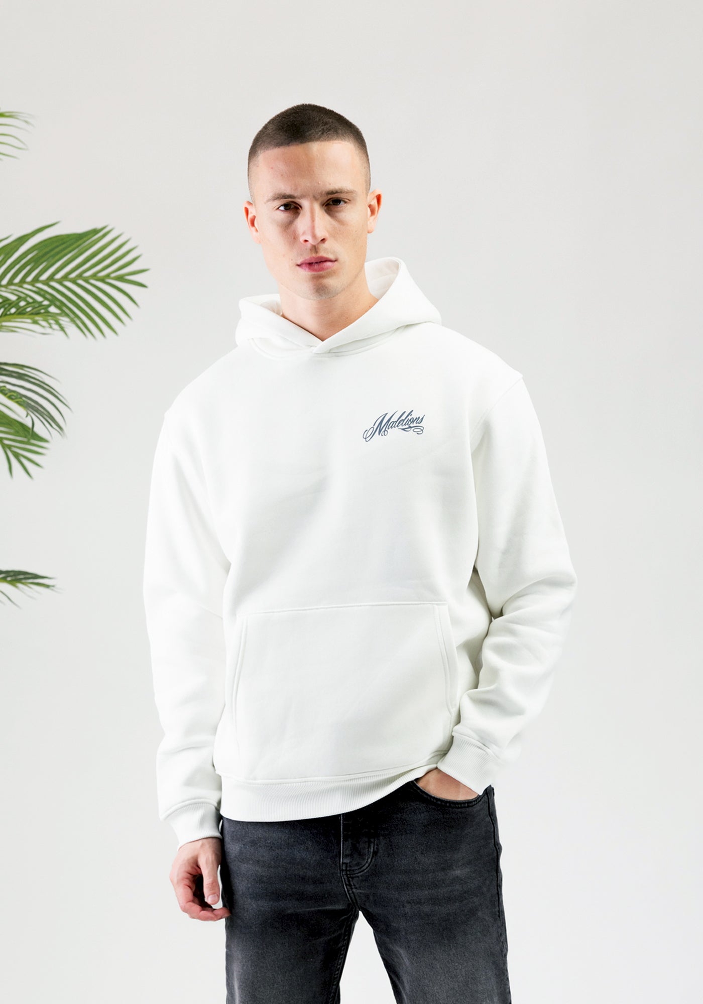 Cotton District MALELIONS PLAYING CARDS HOODIE  OFF WHITE