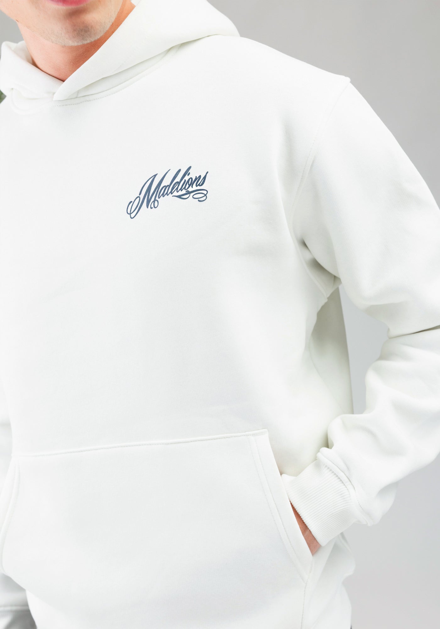 Cotton District MALELIONS PLAYING CARDS HOODIE  OFF WHITE