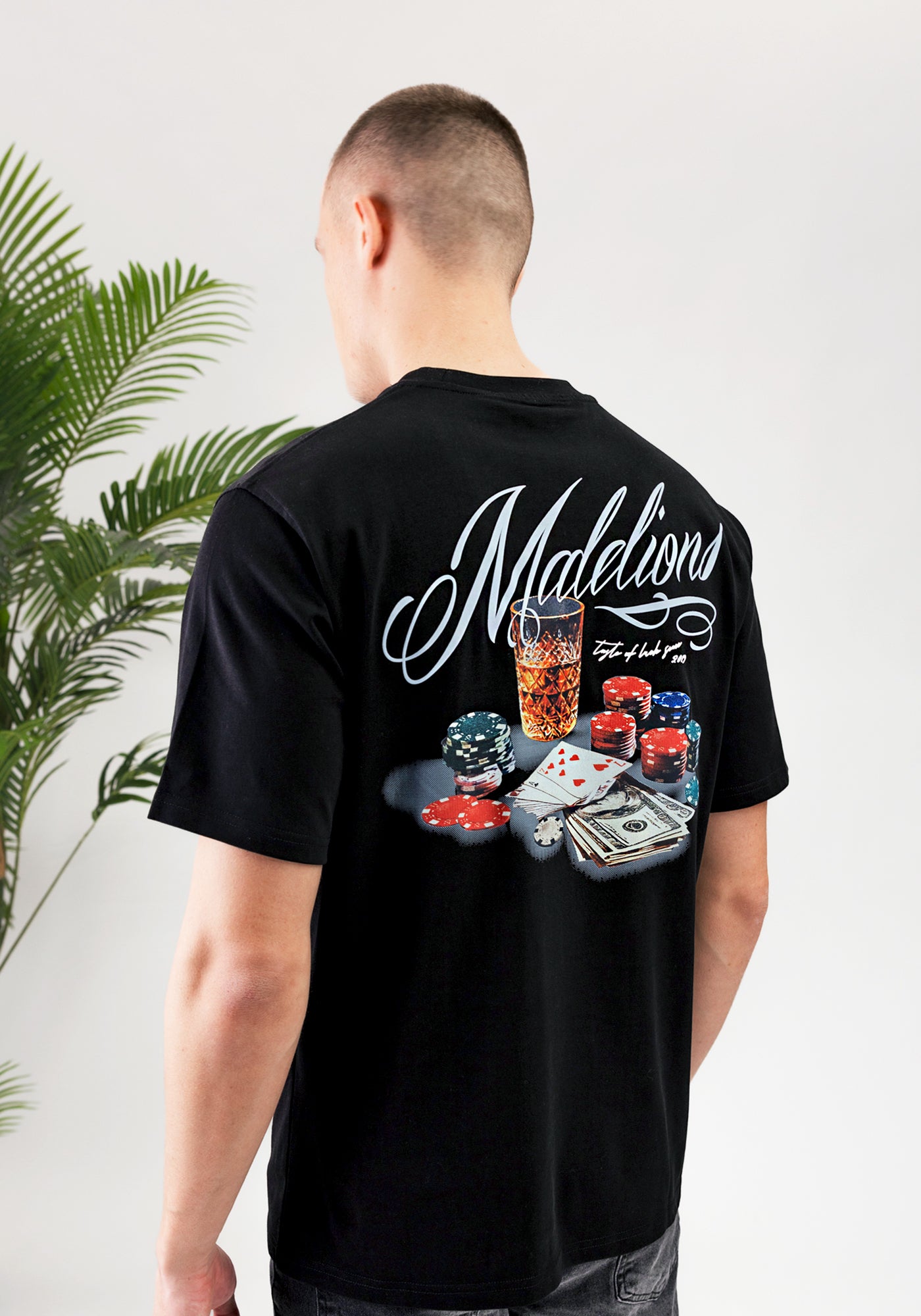 Cotton District MALELIONS PLAYING CARD T-SHIRT  BLACK